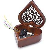 Sooharic Wooden Vintage Music Box Edelweiss, Wind Up Clockwork Mechanism Small Musical Gifts (Edelweiss)