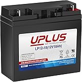Uplus 12V 18Ah Rechargeable AGM Battery with Nut and Bolt (NB) Terminal | LP12-18 SLA Battery Replaces UB12180 FM12180 6fm18 DJW12-18 for Mobility Scooter, Jump Starter Box