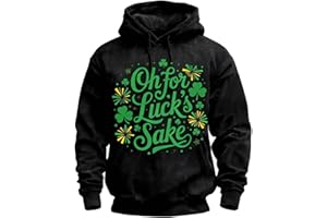 St.Patrick's Day Hoodie for Men Funny Shamrock Print Sweatshirts Long Sleeve Hooded Irish Casual Hoodies Holiday Party Outfit