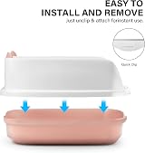 Vivo Technologies Cat Litter Tray Box Open Top 48x40x20cm Pink view 7