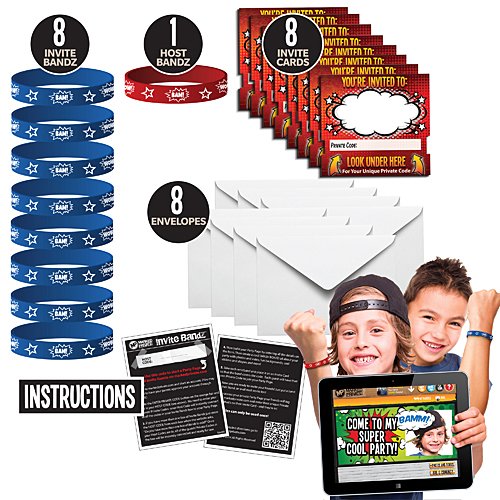 Invite Bandz 4 Bands Invitation Online Fun & Thanks you All in one Boys BAM & WOW