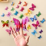 Siganorpy 24Pcs 3D Butterfly Wall Sticker Decor Multicolour Magnets Gum Reusable view 4