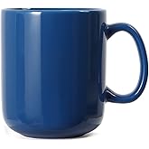 Smilatte 20 OZ Large Coffee Mug, M016 Plain Ceramic Boss Big Tea Cup with Handle for Dad Men, Blue