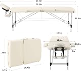Panana Portable Massage Table 60cm 3 Section Aluminum Spa Bed - Beige view 3