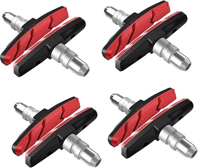 AGPTEK V Brake Pads 70mm 4 Pairs for MTB Shimano Tektro Avid Clarks Sram XLC Red