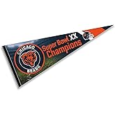 Chicago Bears 1985 Bowl Champions Pennant Banner Flag