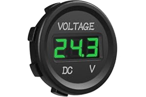 MICTUNING DC 12V LED Digital Display Voltmeter Waterproof Compatible with Boat Marine Vehicle Motorcycle Truck ATV UTV Car Ca