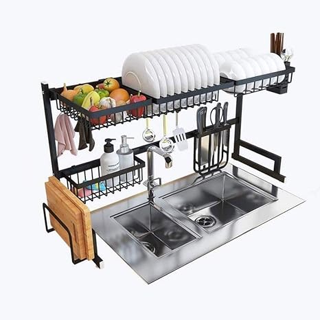 Amazon 食器 水切り かご 食器乾燥棚オーバーシンク キッチン用水切り棚は ストレージカウンター主催用品ホルダーステンレス鋼ディスプレイ用品 水切りラック 水切りラック オンライン通販