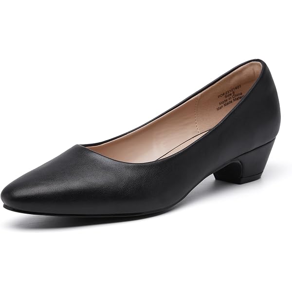 Scarpe Court In Pelle Donna Amblers Walford – Eleganti Mocassini Con Tacco 40mm Taglia 4 (Nero)