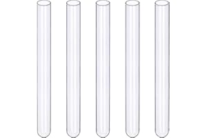 Funchem Premium Transparent Glass Test Tube, Smooth Surface, 20 cm Height, 50 ml Capacity, Heat & Corrosion Resistance, Light