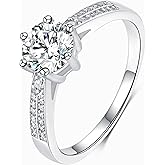 VOLUKA 925 Sterling Silver Simulated Dimond CZ Cubic Zirconia Square Halo Rings for Women Eternity Band Rings Promise Wedding Statement Engagement Rings