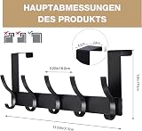 AUXHCYL Over Door Hooks Stainless Hanger Coat Rack 33lb 15kg Black view 2
