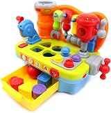 HOLA Baby Tool Bench Toy for 1-2-3 Year Olds with Shape Sorter Lights Sounds view 4