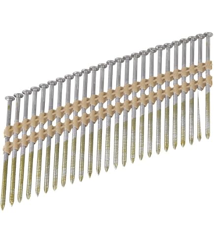 NailPro 3 Inch X .120 Stainless Steel Ring Shank Framing Nails – 21 Degree Plastic Strip, Full Round Head, Fits 20-22 Deg Nailers, 1000-Pack For ACQ Lumber