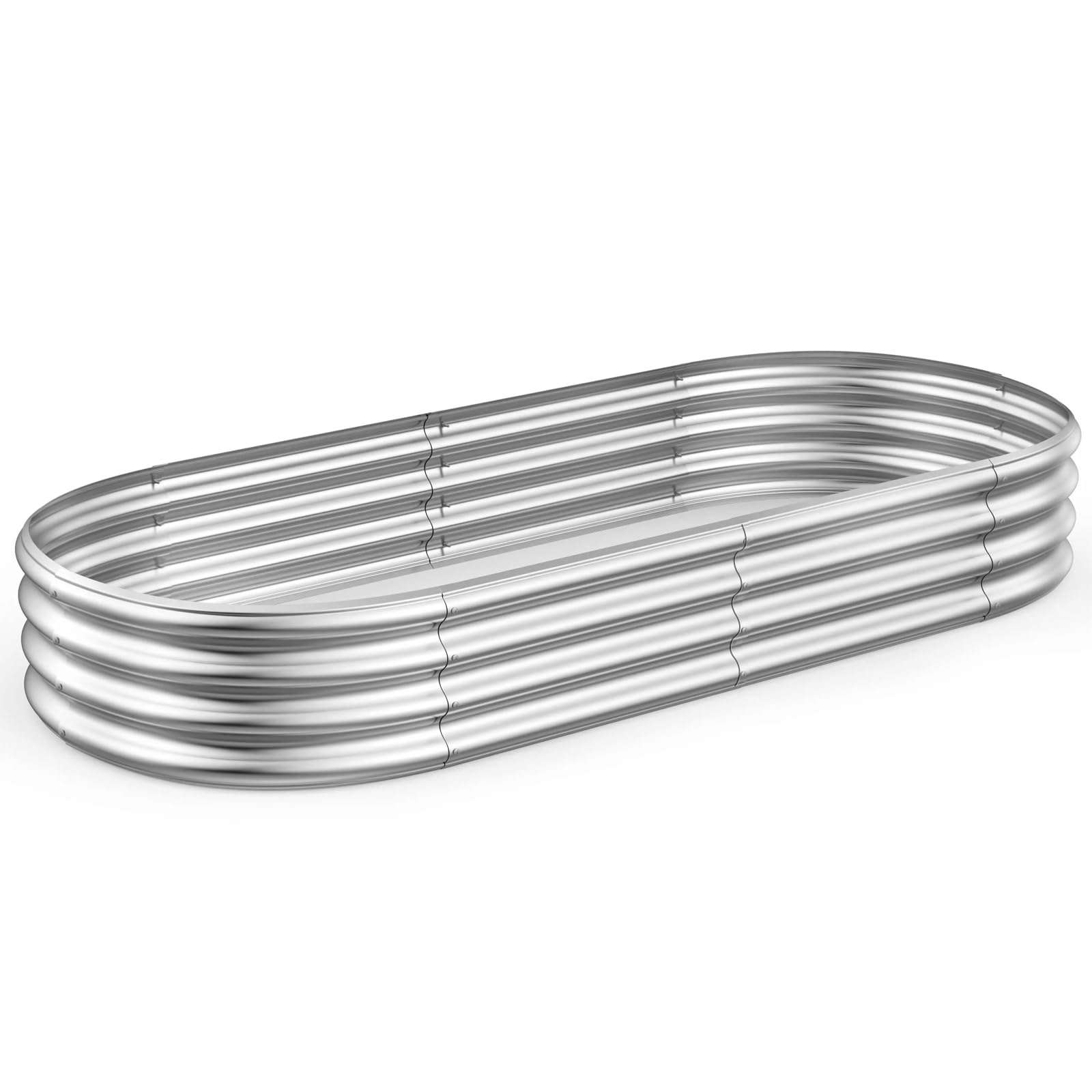 Photo 1 of Raised Garden Bed 6.5ft Galvanized Planter Box Outdoor, Rot-Resistant Oval Large Metal Garden Bed Planter for Vegetables Flower Herb