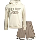 Reebok Active Boys Short Sets - 2 Piece Athletic Lightweight Knit Pullover Hoodie Sweatshirt and Activewear Boys Shorts Sets