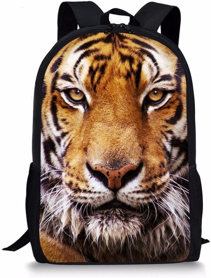 Children's Tiger Printed Backpack Lightweight and Durable Hiking Bag 17
