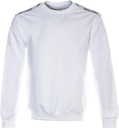 moschino logo shoulder crew neck sweatshirt