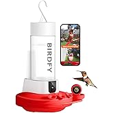 Birdfy Hummingbird Feeder with Dual Cameras AI Identify - 2K HD Smart Cameras, Close-Up Bird Video/Live Watching & Instant Notifications, Ant Moat & Leakproof - 20oz (Lifetime AI)