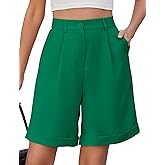 BBX Lephsnt Summer Bermuda Shorts for Women 2025 Trendy Elastic High Waisted Wide Leg Shorts Work Casual Dressy Shorts