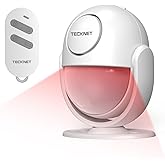 TECKNET 125dB Loud Indoor Motion Sensor Alarm with 328ft Remote Control | 40ft PIR Detector, Batteries, Wireless Infrared Motion Sensor, Security Motion Detector with Siren for Home Garage Van
