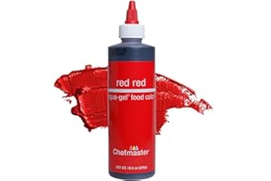 Chefmaster Red Red Liqua-Gel® Food Coloring | Vibrant Color | Professional-Grade Dye for Icing, Frosting, Fondant | Baking & Decorating | Fade-Resistant | Easy-to-Use | Made in USA | 10.5 oz