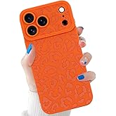 tharlet Compatible with iPhone 17 Pro Max Leopard Case Shockproof Soft TPU Military Grade Drop Protection Cheetah Print Women Girls Case for iPhone 17 Pro Max 6.9'' Orange Leopard