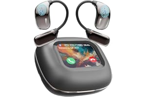 AMZISH AI Translation Earbuds Real Time 144 Languages, LCD Touch Screen Open Ear Wireless Translator Earbuds, Audifonos Traductores Inglés Español, with APP Translating Device