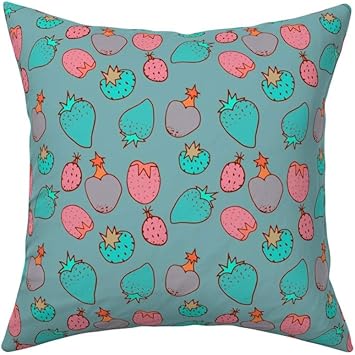 Amazon Com Roostery Throw Pillow Vintage Pattern Strawberry