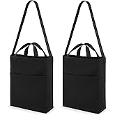 Lily queen Natural Canvas Tote Bag for Crafting Reusable Grocery Shoulder Bags 2pcs
