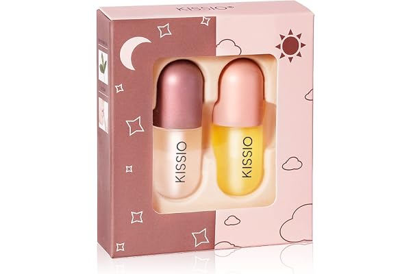 KISSIO Lip Plumper Set,Natural Lip Plumper,Lip Care, Lip Plumper Gloss,Lip Moisturizing Beautiful,Day Ues And Night Ues Set(2
