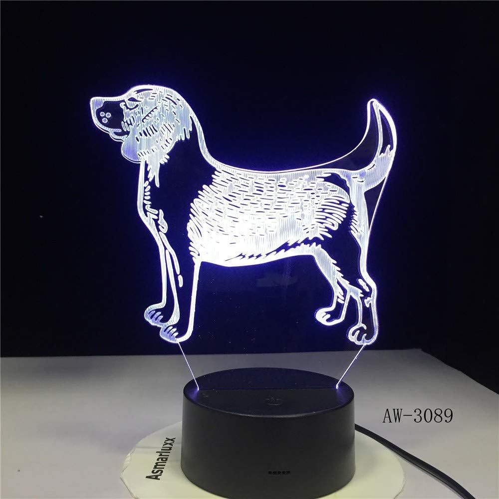 WLJ XYD Novelty Lamp, Cute Pug Dog Led Table Lamp Touch Button 7 Colors