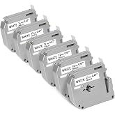 Compatible with Brother Ptouch M Tape M-231 for Label Maker PT-M95 PT-65 | 12mm x 8m (1/2" x 26.2'), M-K231 M231 M-K231S MK231 M-K231s Label Refill, for PT-90 PT-70 PT-85 PT-70BM PT65 PT45, 6-Pack