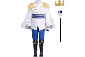 ODOLDI Boys Prince Charming Costume Kids Medieval Royal Prince Outfit Toddler Prince King Halloween Birthday Fancy Dress Up Costumes