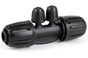 RedChili 12 Pcs 1/2" to 1/4" Drip Irrigation Fittings, Dripline 1/2 Inch (1/2" ID x0.6-0.65" OD) to 1/4 Inch Reducing Tee Adapter Drip Tubing Barbed Lock Nuts 1/2" to 1/4" Irrigation 4 Way Connectors