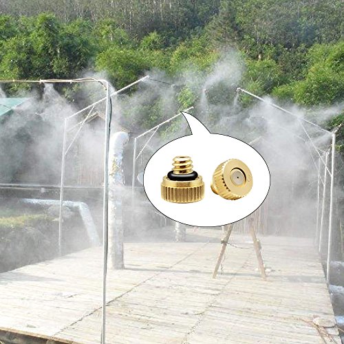 Yotako 1/4'' SlipLock Misting Nozzles Kit, 12Pcs Brass Misting Nozzles