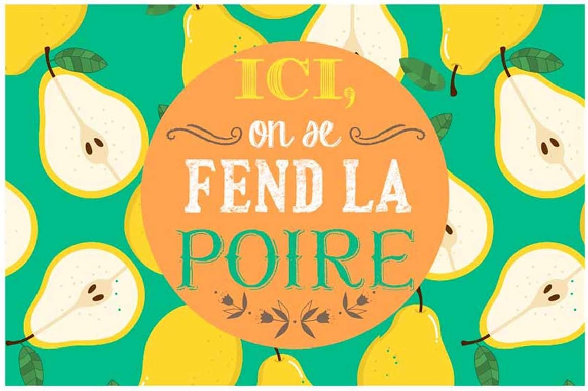 Les Tresors De Lily Q6557 Set De Table Plastifie Humoristique Messages Vert Jaune Ici On Se Fend La Poire 43x28 Cm Amazon Fr Cuisine Maison