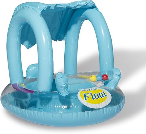 Amazon Co Jp Dmar 60cm 膨らませるベビーボート キャノピープールフロート 子供用水泳リング ビーチ 海 マットレス 水のおもちゃ ブルー Cc00 おもちゃ