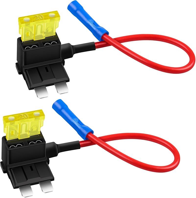 JatilEr Fuse Taps Set 2 Pcs 20A Dual Slot Fuse Holder Works Car Truck Boat