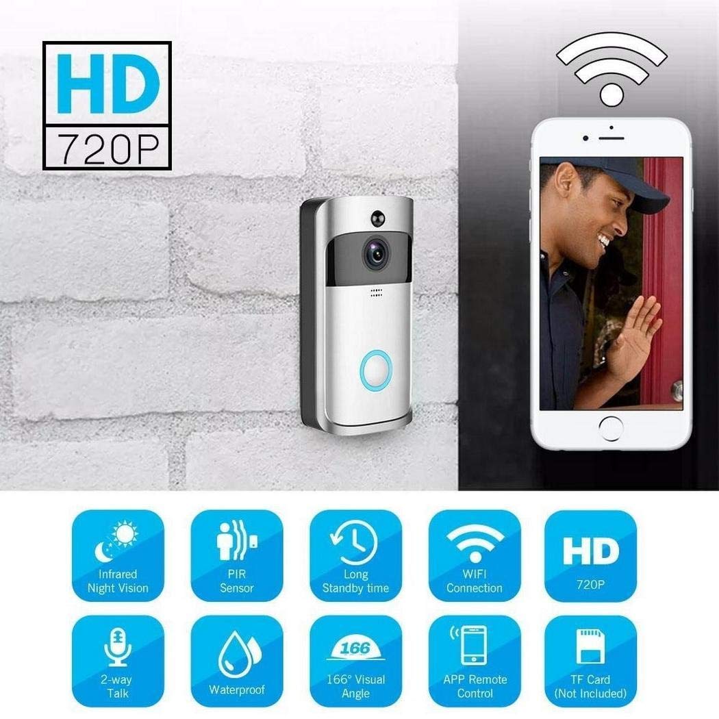 Pinsparkle Home Wireless Remote Monitoring Real-Time Two-Way Talk Video Doorbell Remote Home Monitoring Systems