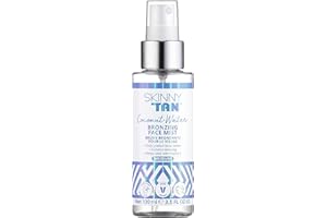 Skinny Tan Coconut Water Self Tanning Face Mist Spray - Gradual Self Tanner Enriched with Hyaluronic Acid and Vitamin C - Delicious Tropical Coconut and Pineapple Scent - Medium Self Tan - 3.5 oz