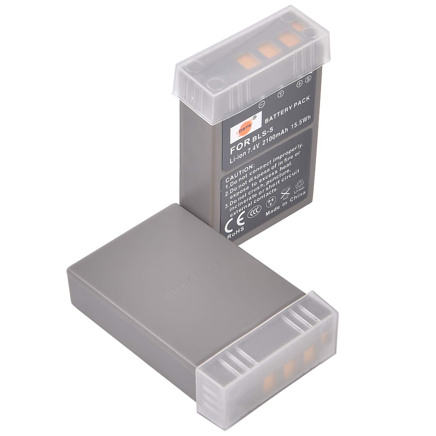 DSTE 2pcs BLS-5 Rechargeable Li-ion Battery for Olympus PS-BLS5, OM-D E-M10, PEN E-PL2, E-PL5, E-PL6, E-PM2, Stylus 1 Digital Cameras