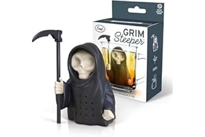 Genuine Fred Grim Steeper Reusable Silicone Tea Infuser, Black Grim Reaper Design, Fun and Clever Kitchen Gadget for Tea Lovers and Enthusiasts