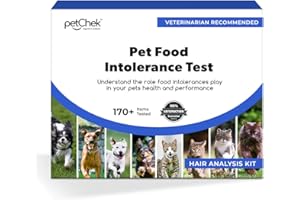gutChek Pet Food Intolerance Test, Made in Canada, Dog and Cat Hair Analysis Food Sensitivity Test Kit for All Ages & Breeds,