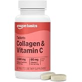 Amazon Basics Collagen Peptides + Vitamin C, 2500 mg Collagen Peptides per Serving, 90 Tablets, 1 Month Supply (Previously Amazon Elements)