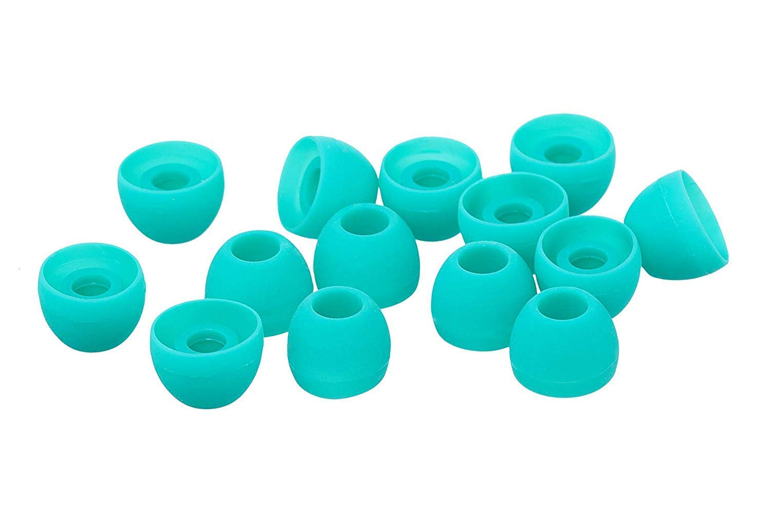 Xcessor Replacement Silicone Earbuds 7 Pairs (Set of 14 Pieces). Large, Turquoise
