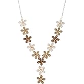 RUOFFETA Colorful Tropical Raffia Necklace, Dopamine Boho Beach Jewelry for Women, Y-Shape Handmade Flower Necklace