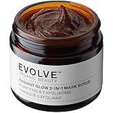Evolve Organic Beauty - Natural Radiant Glow 2-in-1 Mask Scrub | Small-Batch, Vegan Clean Beauty (2 oz | 60 mL) Packaging May Vary