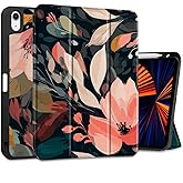 DONGKE Case for iPad 11th Generation 11 Inch 2025 (A16 Chip) & iPad 10th Generation 10.9 Inch 2022 with Pencil Holder-[Auto Wake/Sleep], Trifold Stand Soft TPU Protective Cover, Painted Florals
