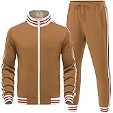 Riskrole Men’s Tracksuits Set 2 Pieces Active Sweatsuits Casual Jogging Full Zip Outfits Jacket Pants Set